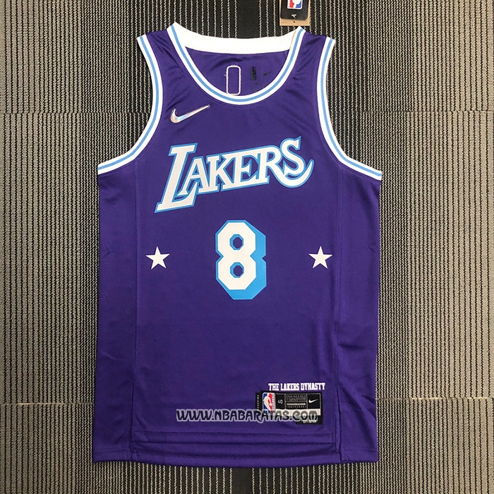 Camiseta Los Angeles Lakers Kobe Bryant #8 Ciudad Edition 2021-22 Violeta
